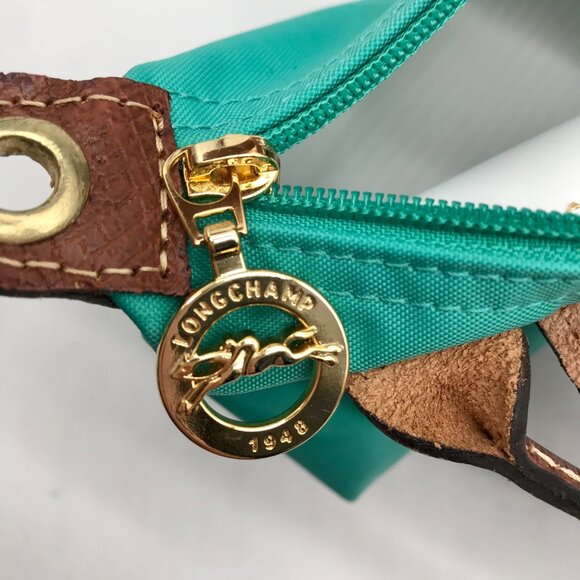 Longchamp Turquoise Nylon Le Pliage Mini Pouch - Picture 11 of 11